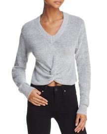 Olivaceous Twist-Front Cropped Sweater at Bloomingdales